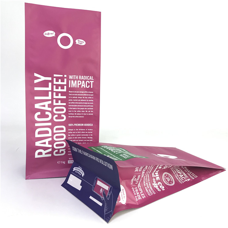 Aluminium Foil VMPET BPA free Side Gusset Bags 400ml Dengan Valve