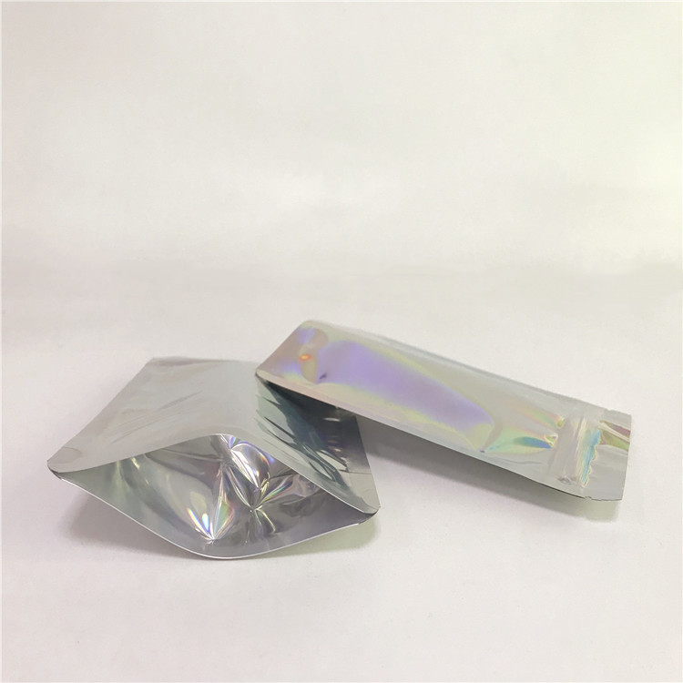 Digital Printing Clear Front dan Holographic Back Holographic Bags untuk Kemasan Kosmetik