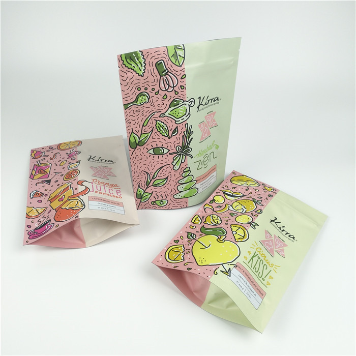 Custom Print Food Grade Stand Up Ziplock Pouches Bath Salt Packaging Bag Dengan Ritsleting