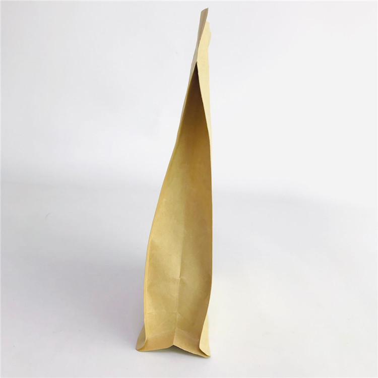 Kustom Diterima Berdiri Tas Ramah Lingkungan Tas Kertas Kraft PLA Tas dengan Ritsleting