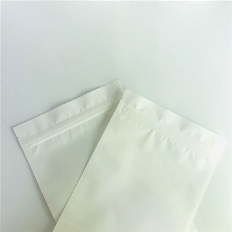 Digital Printing White Kraft Paper Biodegradable Bags dengan Zipper