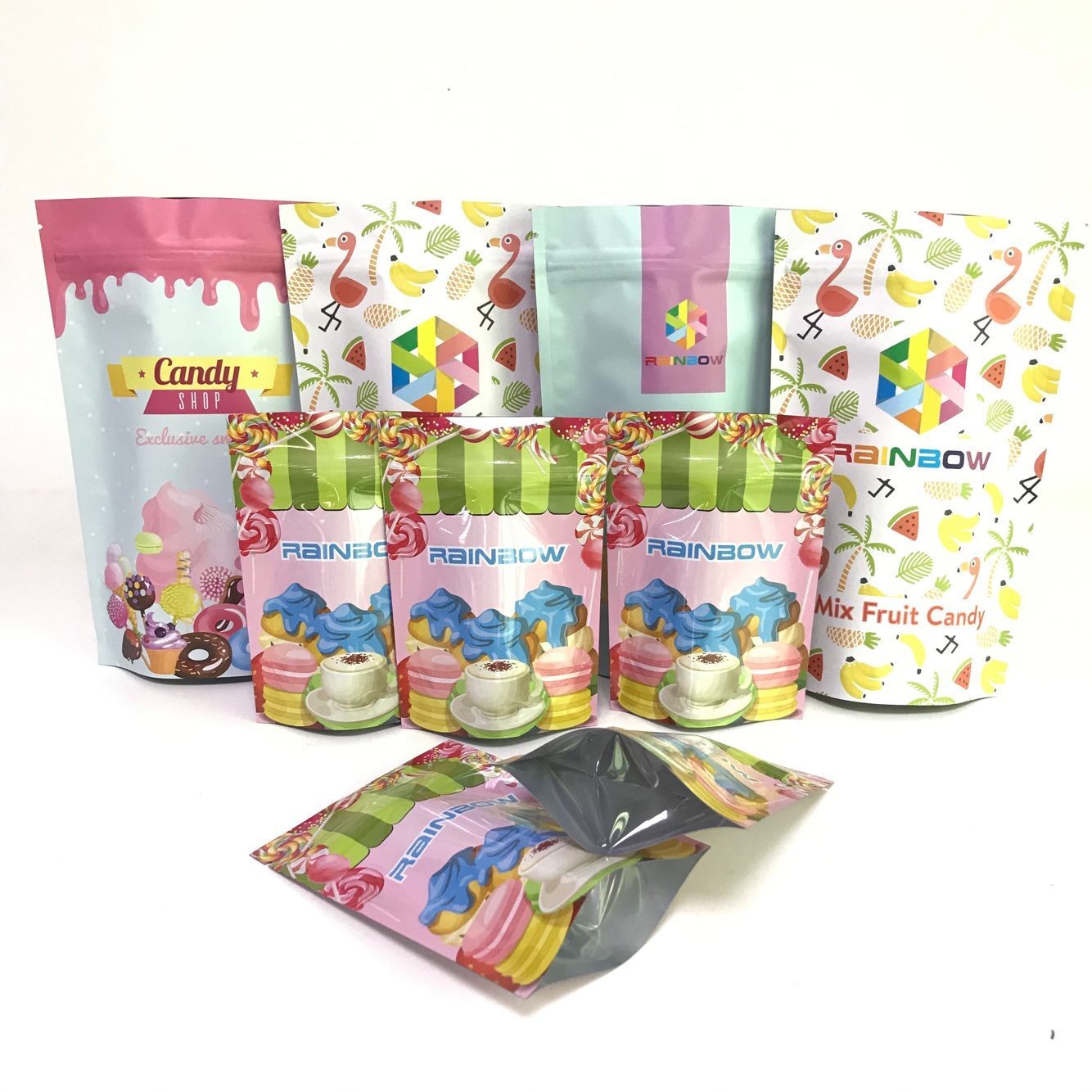 Digital printing Stand Up Aluminium Foil Menampilkan Tas Permen Tas Kemasan