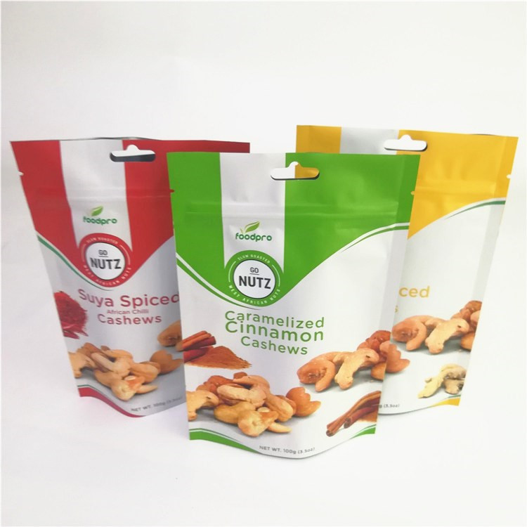 Matte Aluminium Foil Kustom Diterima Kantong Berdiri dengan Ritsleting