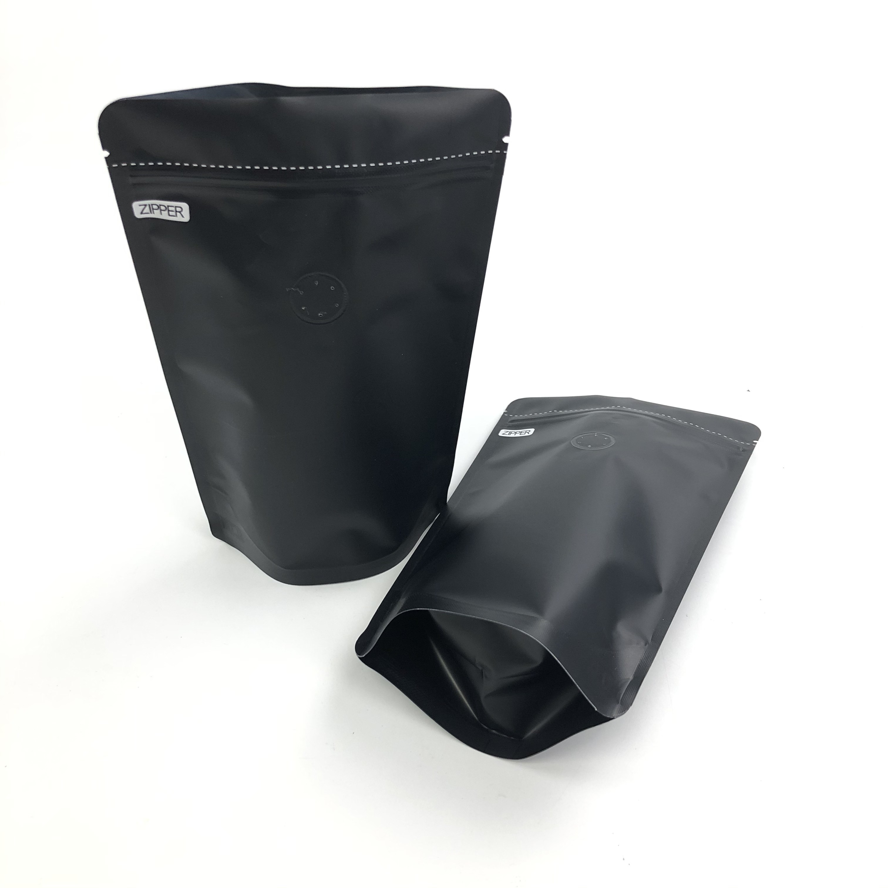 OEM Kustom 250G Hitam Ukuran Logo Aluminium Foil Dapat Ditutup Kembali Berdiri Dengan Katup Degassing Untuk Kantong Kemasan Biji Kopi