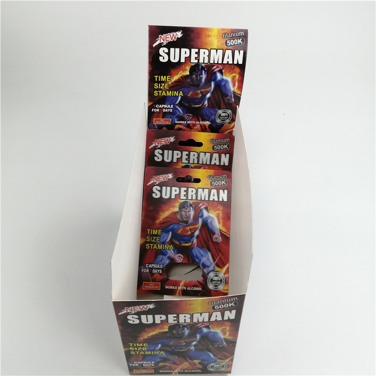 Rhino 99 500K Superman Male Enhancement 3D Blister Card Capsule Sex Pills Kemasan
