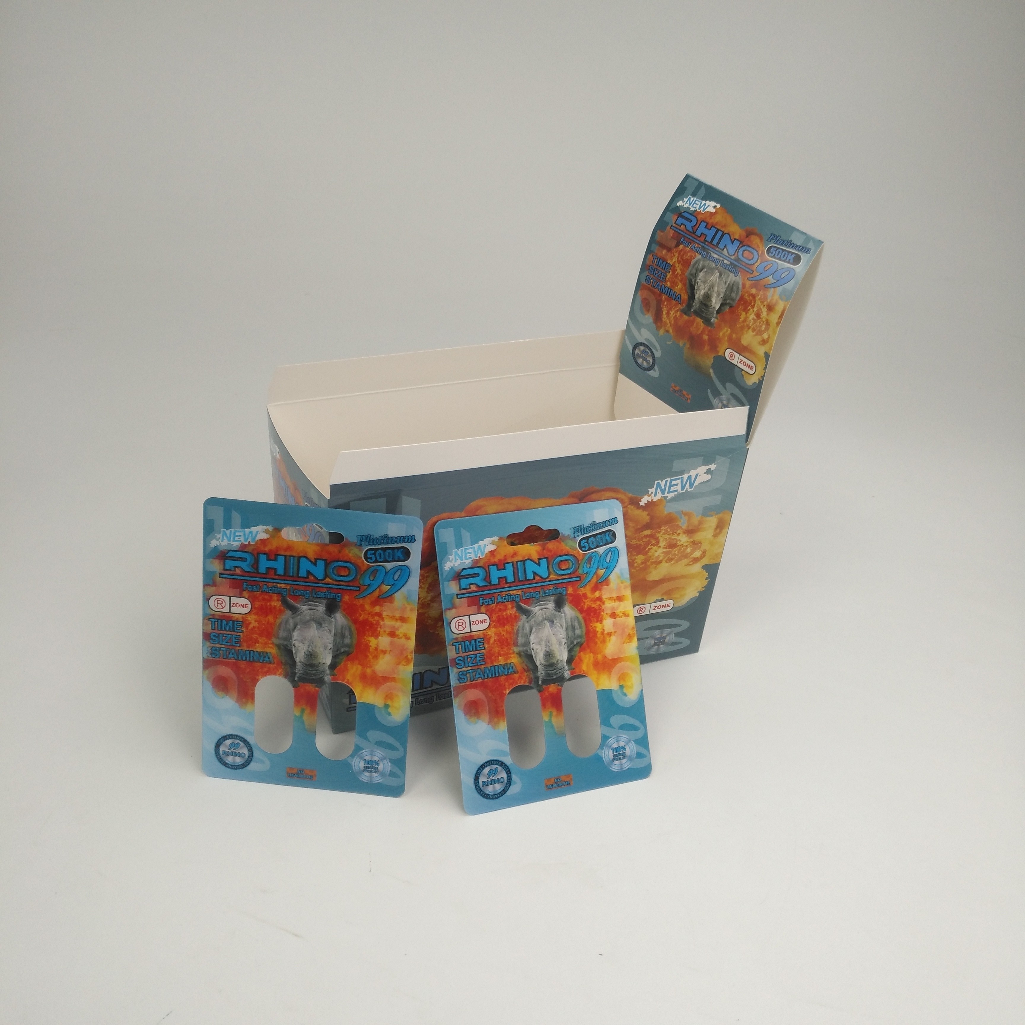 FDA 200mic Rhino 7 50000 3D Blister Card tahan air