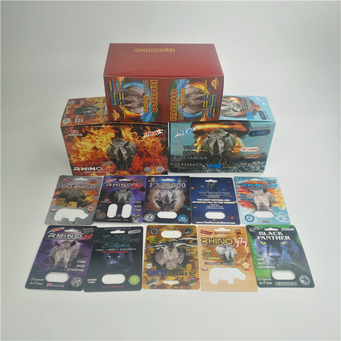 Super Panther FDA Sex Pill 3D Rhino Blister Card Untuk Kapsul