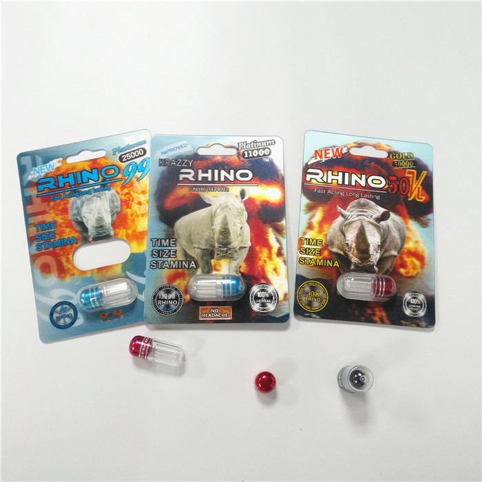 1000k Rhino 69 Sex Pills 3d Kartu Blister dengan stiker Perekat