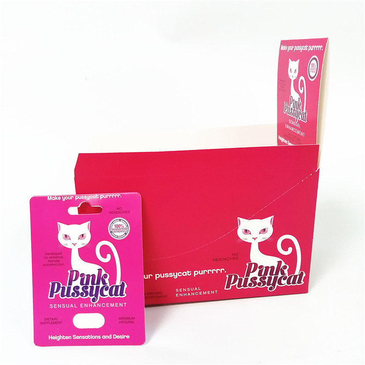 Paket Pussycat Rhino Capsule Pills pencetakan UV Kartu Blister