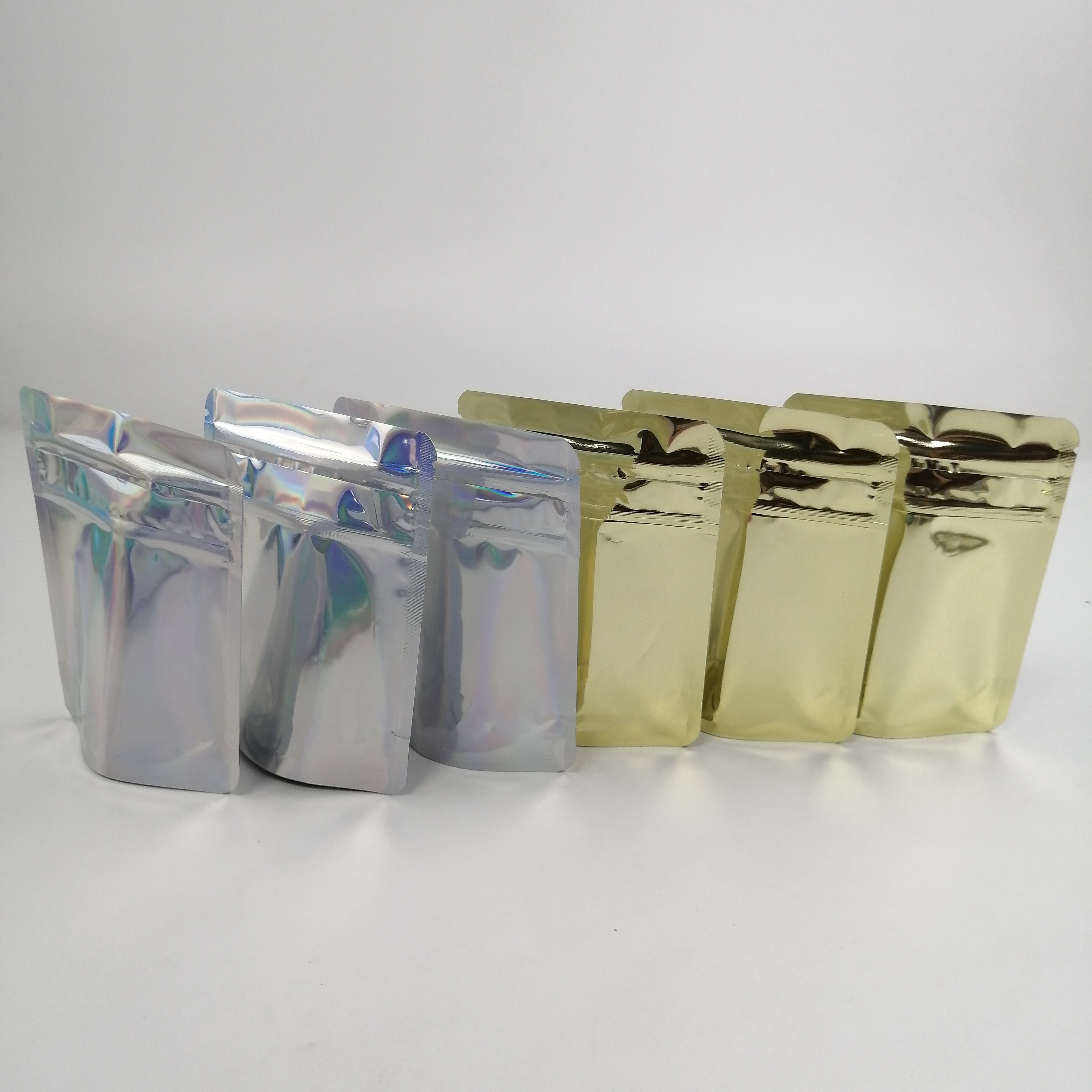 3.5 Gram Holographic Digital Printed Stand Up Pouches Childproof Untuk Cookies