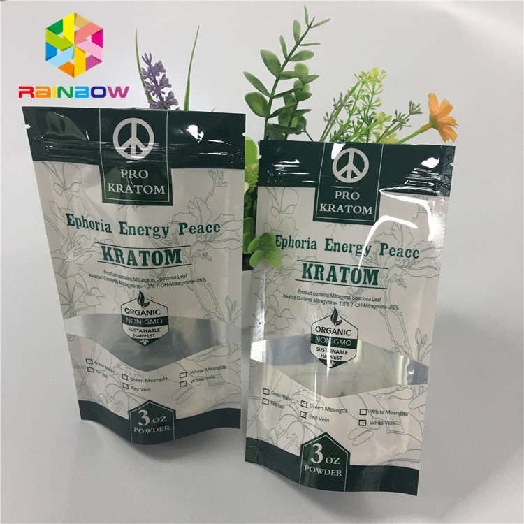 Bukti Bau Mylar Ziplock Stand Up Pouches With Window yang Dapat Ditutup Kembali