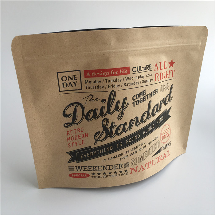 Tas ziplock kertas kraft Aluminium Foil Tea Stand Up Heat Seal Dicetak