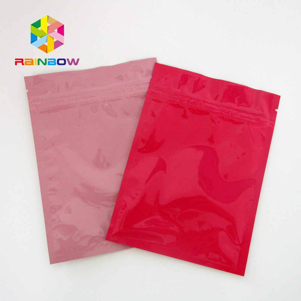 Kosmetik Glossy Finish Zipper Aluminium Foil Bags 100 Mic Reclosable