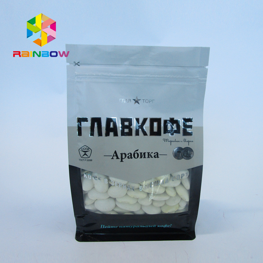 Nut Candy Resealable Flat Bottom Gusset Bags Cetak UV Sisi Delapan