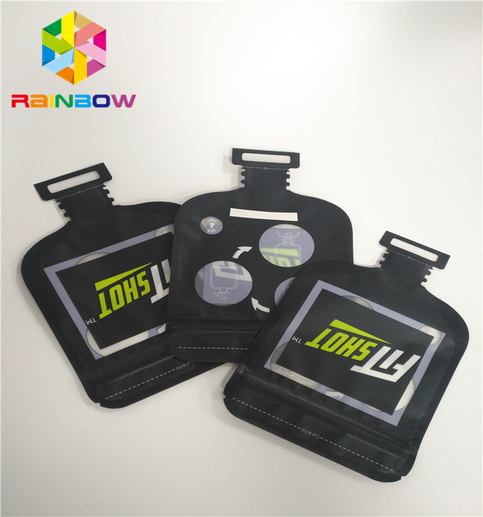 Permen Kemasan Kantong Plastik Kustom Bentuk Tidak Teratur Dengan Ritsleting