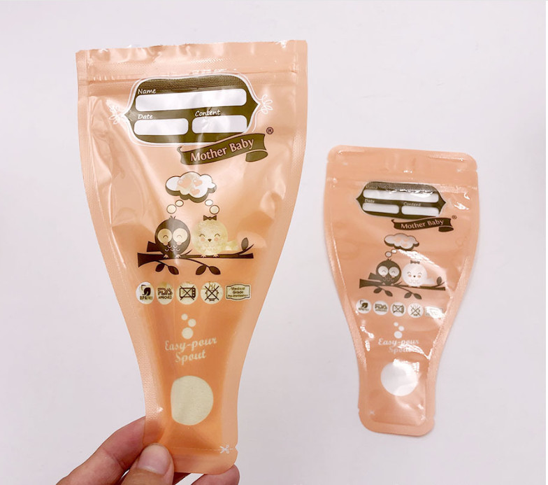 Tas Penyimpanan ASI Pembekuan 8oz Pre Sterilisasi Ritsleting Ganda Disegel