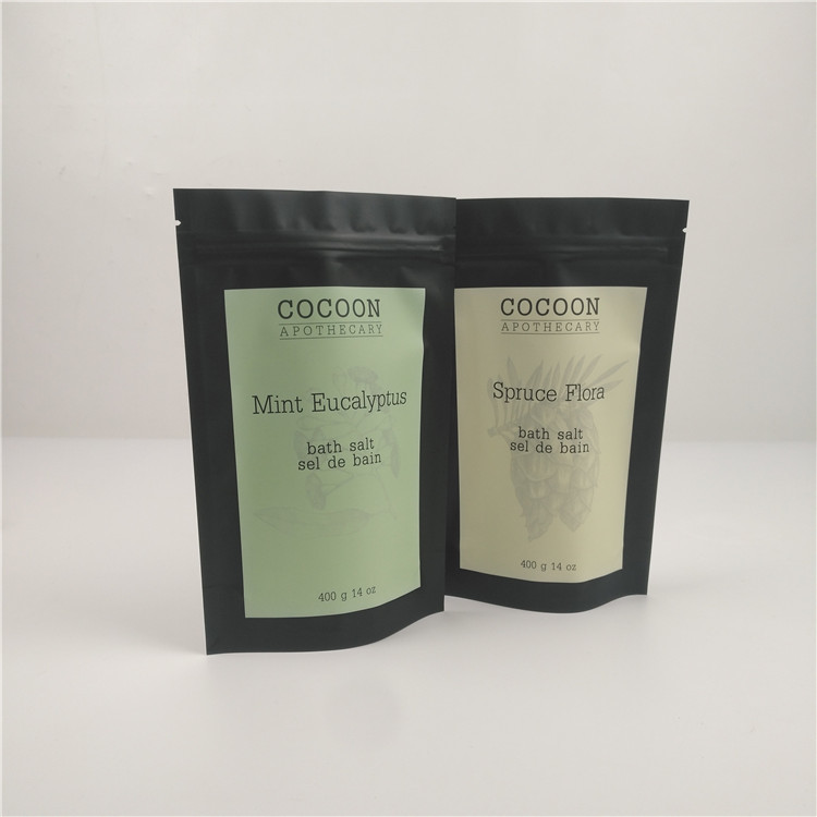 Moisture Proof 14 Oz Zipper Foil Resealable Pouches Untuk Lulur Tubuh