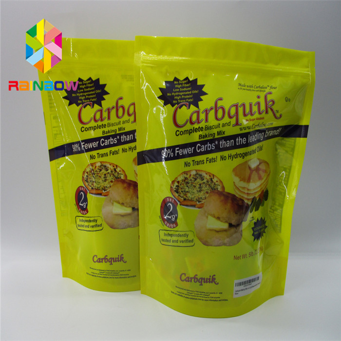 Cetak Digital Plastik Foil Food Grade 100 mikron Stand Up Pouch With Zipper