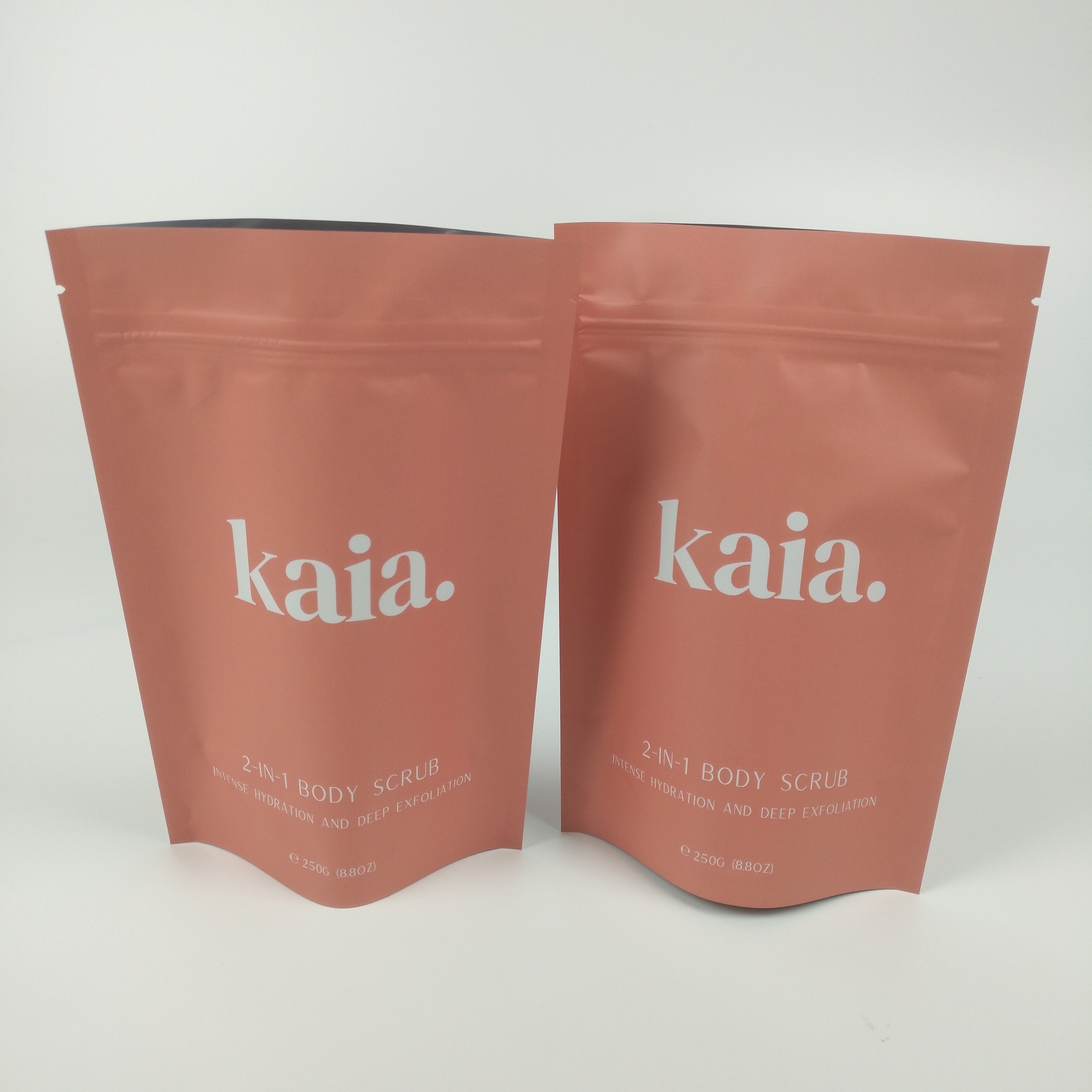 Tas Penghalang Ritsleting Stand Up Plastik Kosmetik Matt Selesai Ditutup Kembali