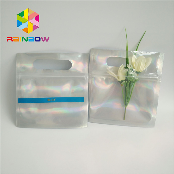 Rotogravure Printing Zipper Hologram Tas Segel Tiga Sisi Dengan Gantungan