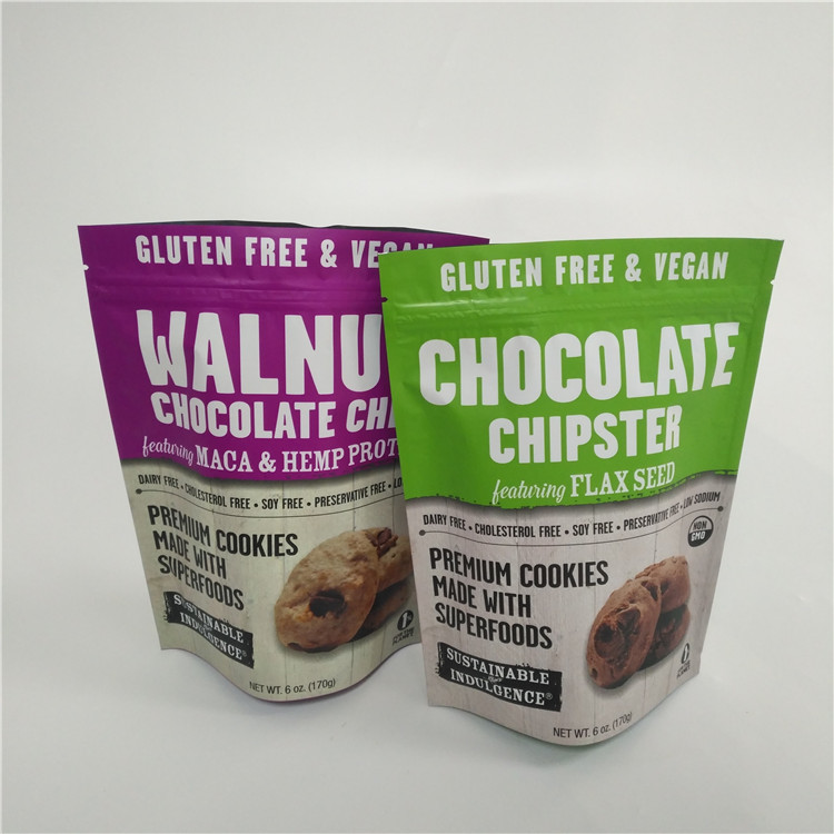 Permen Permen Kantong Stand Up Cetak Digital Kustom Plastik Dengan Bagian Atas Ritsleting