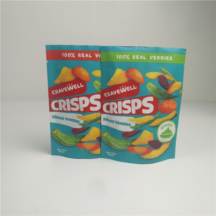 Sayuran Kering Campuran Organik Matte Mylar Aluminium Stand Up Pouch 35g