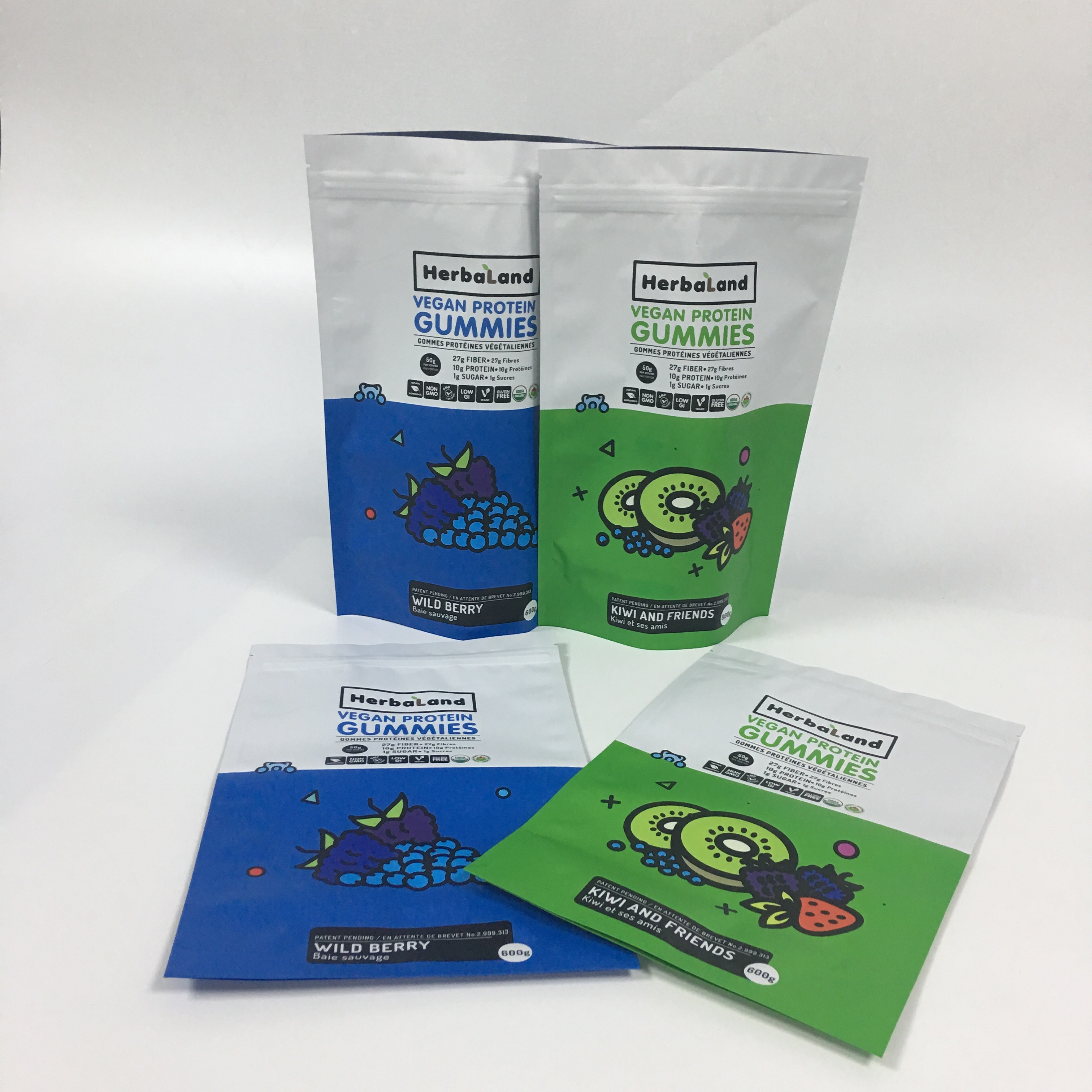 Grosir Matte Bau Bukti Kemasan Aluminium Foil Stand Up Pouch Kantong Plastik Mylar yang Dapat Dimakan