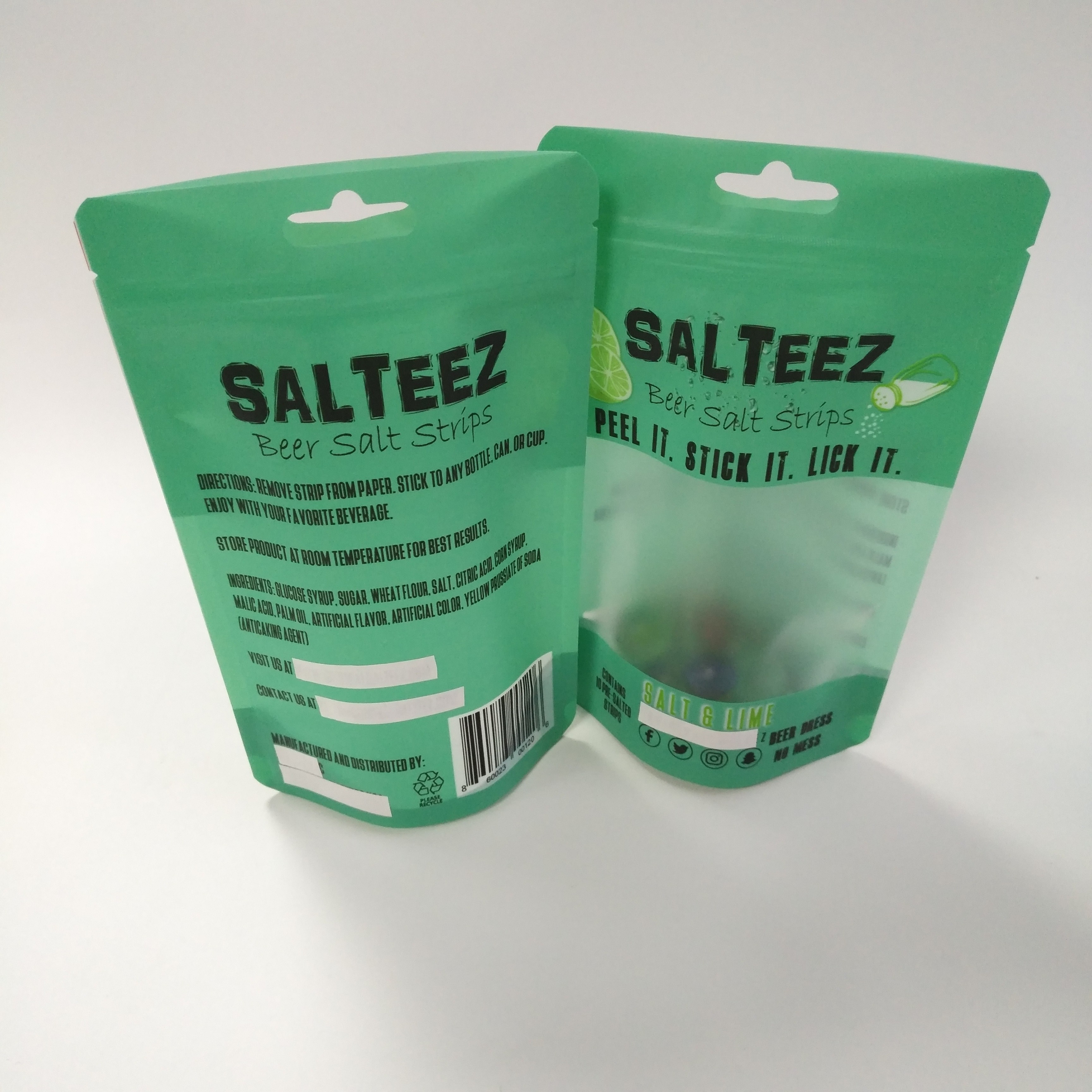 Clear Window CMYK 100mic Stand Up Zipper Pouch Dengan Zipper