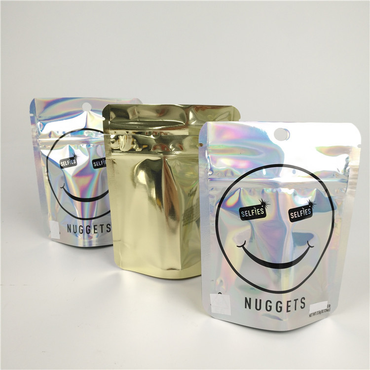 Zipock 300g Aluminium Foil Mylar Bags yang Dapat Ditutup Kembali Kemasan Makanan yang Dapat Dimakan