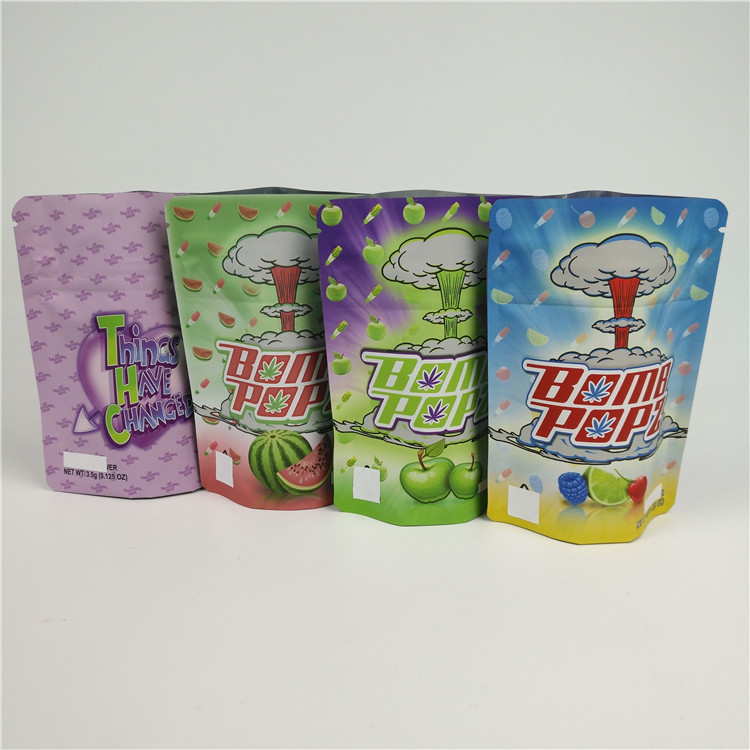 3.5G Weed Mylar Ziplock Bags Bahan Laminasi Food Grade