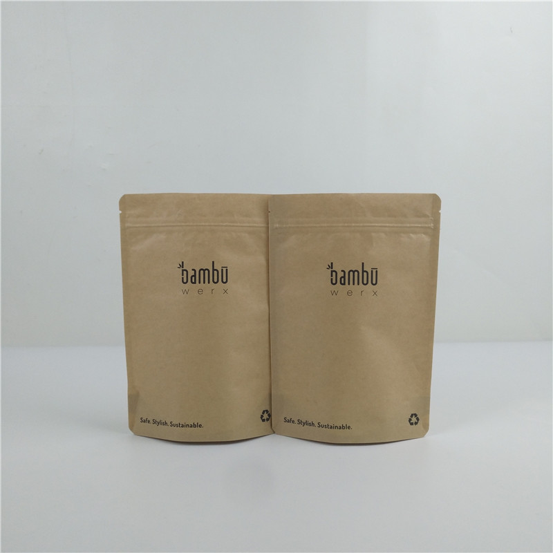 Tas Doypack Kertas Kraft Coklat Biodegradable Kosmetik Kompos
