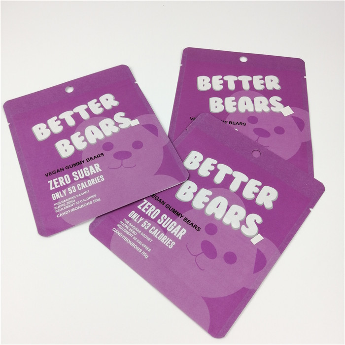 Cookies Gummy CBD Edibles Bear Zipper Foil Pouch MOPP 200 Mikron