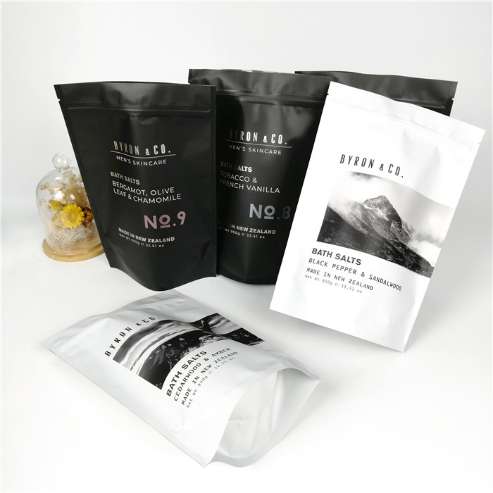 100% daur ulang logo kustom biodegradable yang dapat ditutup kembali matte black cookies foil mylar ziplock bags stand up pouch