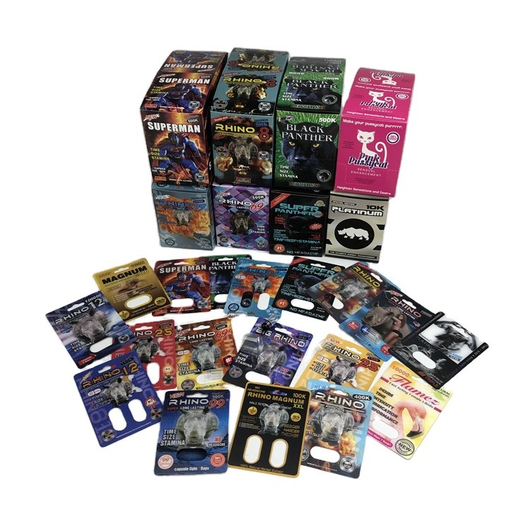 Hologram SGS Sex Pill Blister Card 500k 3D Blister Paper Card Dengan Kotak Display