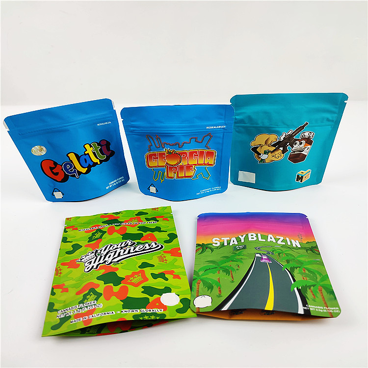 FSC BSCI CMYK Cookie Smell Proof Bag 3.5g CBD Mylar Packaging Pouches