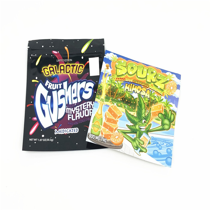 FDA VMPET 3.5g Child Proof Mylar Bag Gummy Candies 110mic Weed Edible Bag