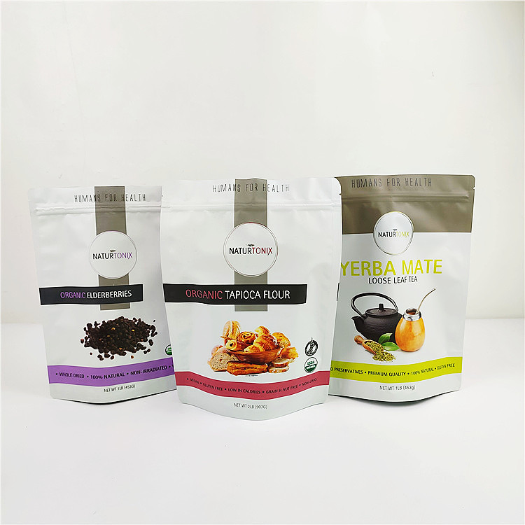 Gravure 120mic Laminated Stand Up Hologram Bags VMPET MOPP Plastic Packaging Bag