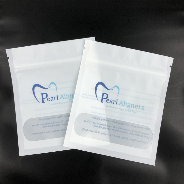 Behel Gigi Pearl Aligners Tas Ritsleting Mylar Lihat Melalui Kraft VMPET