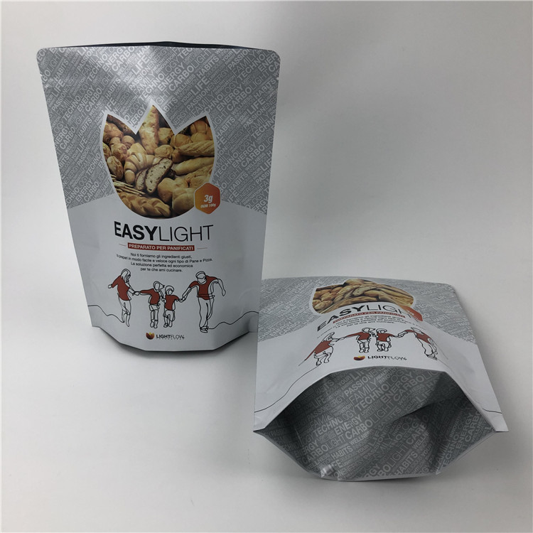 200mic CMYK MOPP Moringa Stand Up Ziplock Bag 1000g SGS Untuk Bubuk Protein