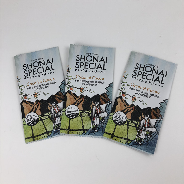 Back Sealing Customized Bag Food Grade Plastic Granola Bar Wrapper Untuk Kemasan Cokelat / Energy Bar