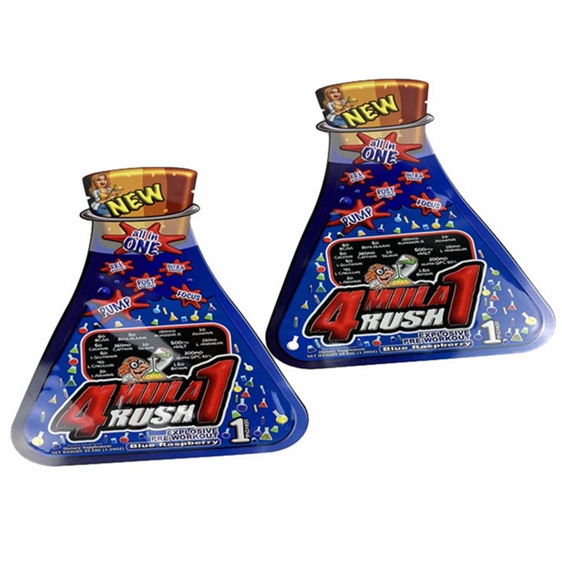 Cetak Digital Bentuk Kustom Minyak Kelapa Sachet Mylar Food Flat Bag Snack Candy Pouch Untuk Bunga Gulma