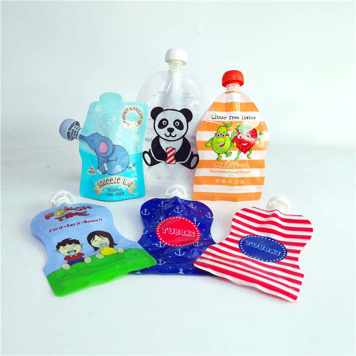 Grosir kantong plastik cerat bukti cair tas Mylar untuk jus kemasan Kantong Makanan cair Paket berbentuk tas mylar