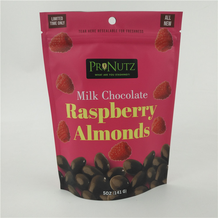 VMPET CMYK Kantong Plastik yang Dapat Dimakan Keripik Kacang Cokelat Panas Disegel 1.2C