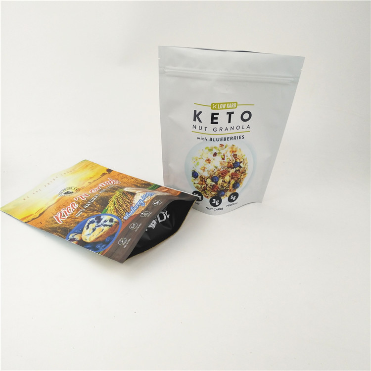 CMYK CPP Tas Mylar yang Dapat Ditutup Kembali Frosted Stand Up Doypack Zipper 120mic MOPP