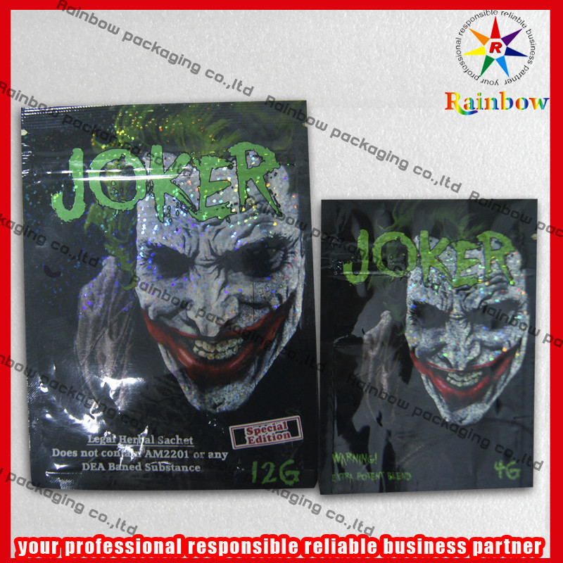 Herbal Incense Zip Plastic Bags Non-kerusakan Dengan Gravure Printing
