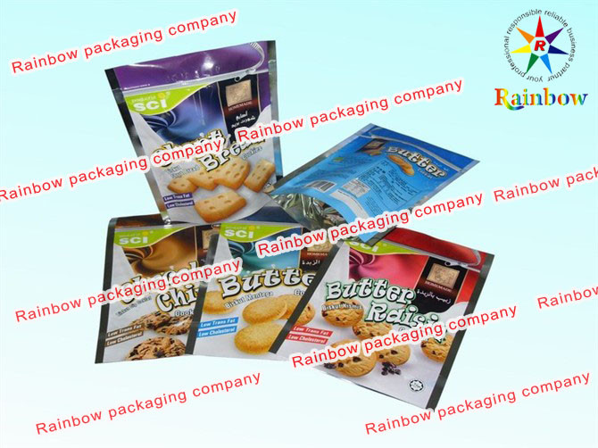 Plastik Soft Printed Laminated Pouch Kemasan, Cookie Reclosable Kemasan Bag