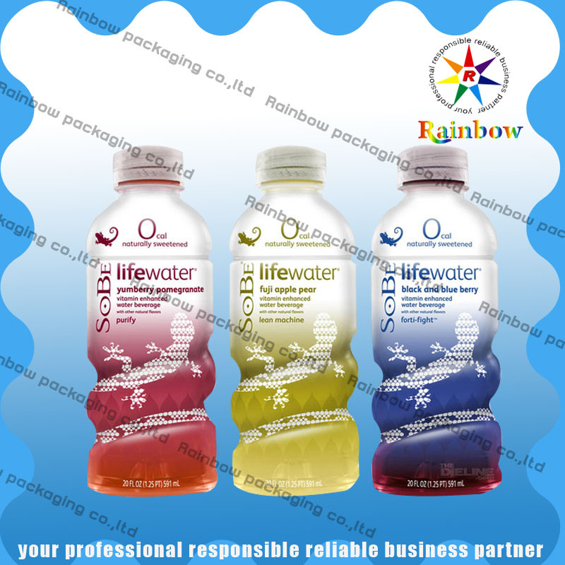 Botol Minuman Shrink Wrap Sleeves Cetak Kustom Tahan Air Panas Sensitif