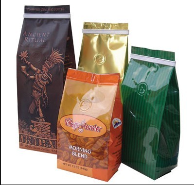 Kemasan Tas Gusset Foil PET / AL / PE Daur Ulang dengan Ritsleting