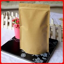 Ziplock Kraft Paper Shopping Bag Stand Up 3 Sisi Sealed Rectangle