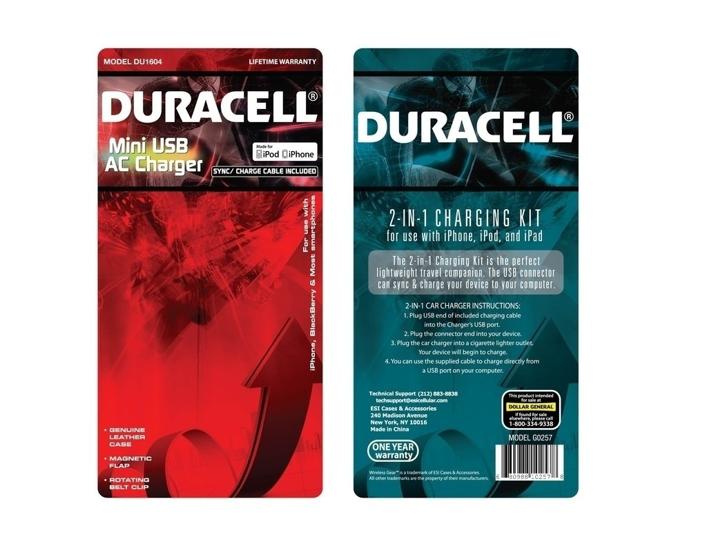 Eco-friendly Red Blister Card Packing Untuk USB Charger Kemasan Dengan Logo Dicetak